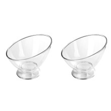 2Pcs Stylish Transparent Fruit Salad and Dessert Bowl for Kitchen