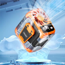 Ventilador de Cintura de Alta Velocidad Sin Aspas, Ventilador de Cuello USB Colgante con Batería Externa Multifuncional para Exteriores, Pantalla