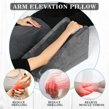Arm Elevation Pillow , Soft Ergonomic Support Pillow for Elbow Rest Wedge Broken Arm Gifts with High Density Foam