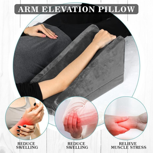 Arm Elevation Pillow , Soft Ergonomic Support Pillow for Elbow Rest Wedge Broken Arm Gifts with High Density Foam
