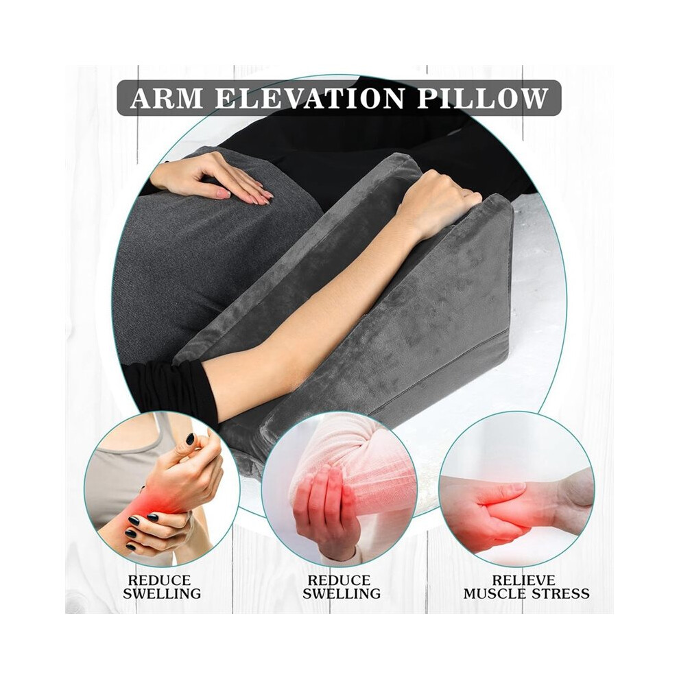 Arm Elevation Pillow , Soft Ergonomic Support Pillow for Elbow Rest Wedge Broken Arm Gifts with High Density Foam