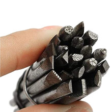 20Pcs Leather Marking Carving Flower Chisel Tools DIY Stamp Punch Work Punches Jewelry Flower Steel Metal Stamp Mold