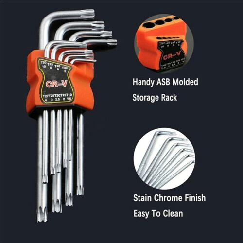 Torx Wrench Screwdriver Bits Star Spanner Key Hand Tools L Type Double-End Screwdriver Hex Allen Key Set Repair Tools 1