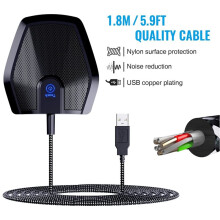 Konferenz-USB-Mikrofon, Omnidirektionales Kondensator-PC-Mikrofon für Videokonferenzen, Aufnahmen, Skype, Gerichtsschreiber
