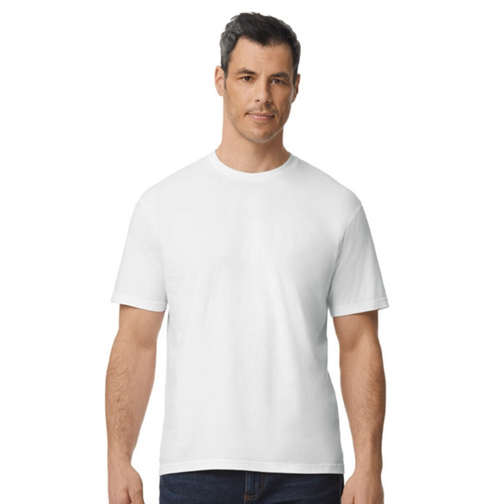 Gildan (L, ) Mens Softstyle Cotton Midweight T-Shirt White