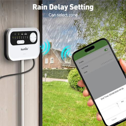 Rainpoint WiFi Irrigation Controller 8-Zone for  Home Garden Watering System Sprinkler Programmer Timer Drip EU Plug 1