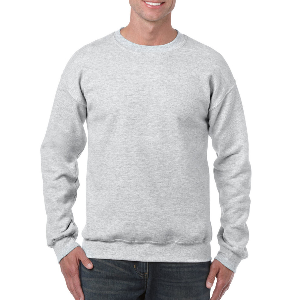 Gildan (S, Ash) Mens Heavy Blend Sweatshirt Multicoloured
