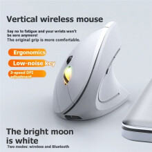 2.4GHz Wireless Vertical Ergonomic Mouse Rechargeable Mice DPI 800/1200/1600 for Laptop PC Desktop White