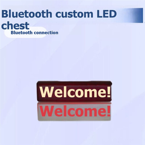 LED  Display Breastpiece DIY Scrolling Message LED Name Tag Badge Rechargeable  Five Characters Red 1