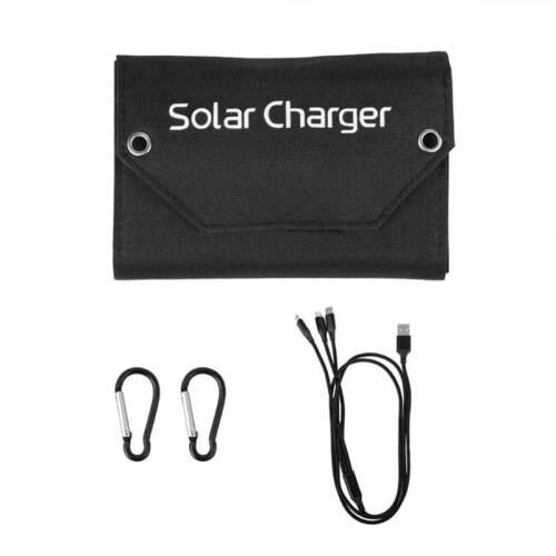 15W 5V Solar Panel 5 Fold Power Supply Panel Outdoor Emergency Mobile Phone Charging Foldable USB Solar Charging Panel