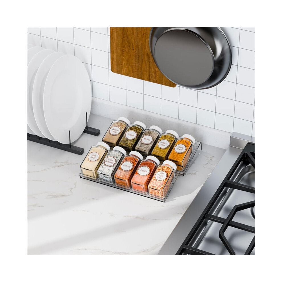 4 Pack Adjustable Narrow Spice Rack for Drawer - Expandable From 9" to