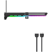 Staffa per Scheda Grafica ARGB 5V 3PIN Regolabile ARGB AURA SYNC per Computer, Supporto Stabile per GPU, Colore Nero.