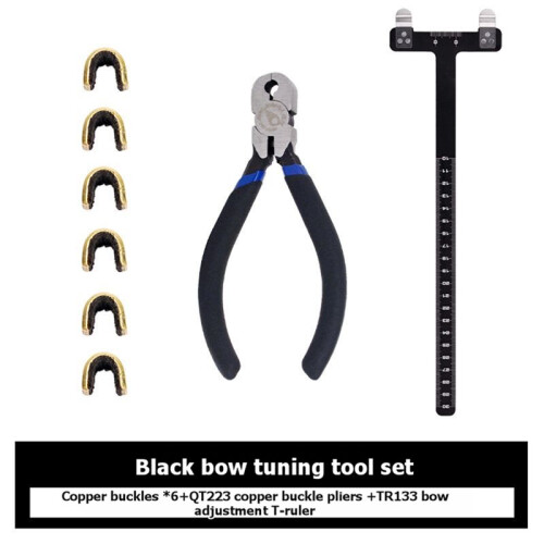 Bow String Nocking Points Pliers Set with T Shape Bow Square Ruler and Nocking Buckle for Recurve Archery Turning Kit