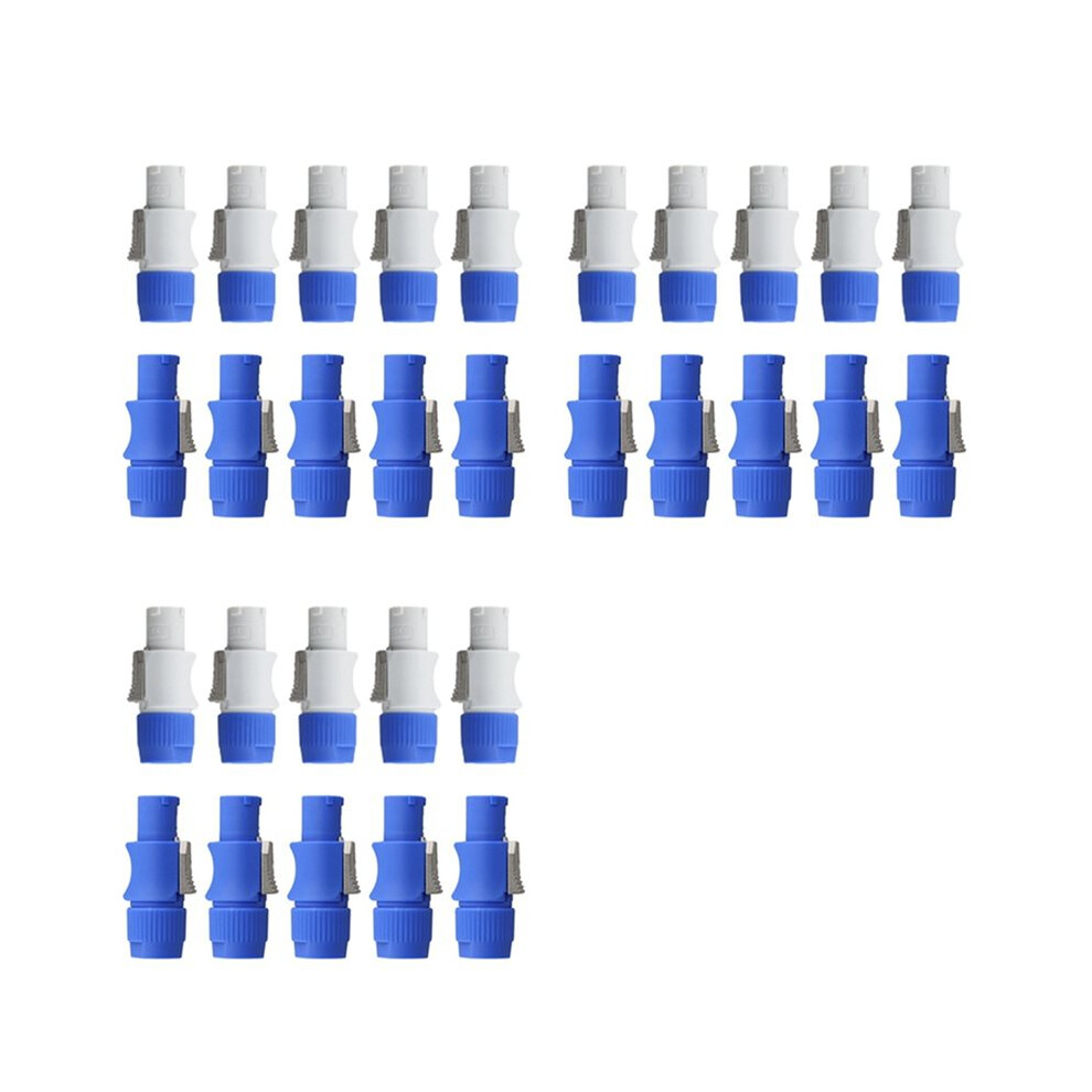 30Pcs 3 Pin Male Powercon Connector 20A 250V Ac Signal Input Jack For Light Stage Light Power 4712486639549