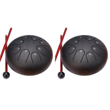 2Conjunto Tambor de Lluvia de 6 Pulgadas y 8 Tonos, Tambor de Chakra para Exteriores, Instrumento de Jardín, Tambor de Lluvia, Tambor Etéreo A