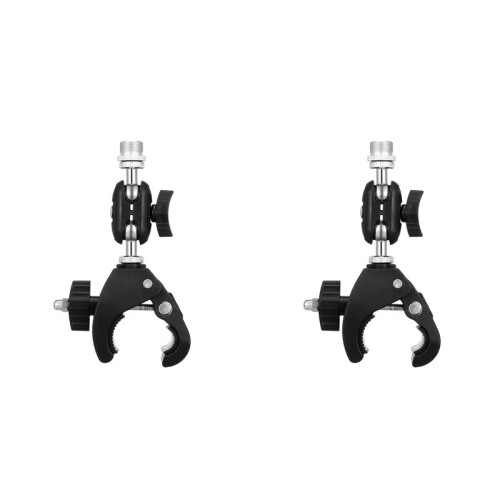 2X Supporto per Microfono, Supporto per Microfono con Morsetto A Granchio e Doppia Testa Sferica per Supporto per Microfono, Scrivania, Scaffale,