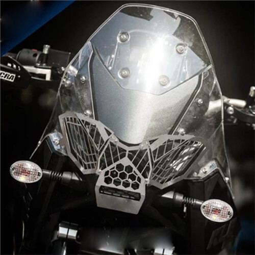 For  KLE500 2026- Motorcycle Headlight Assembly Headlamp KLE 500 Front  Light Grille Silver 1