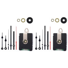 2X Movimento per Orologio Radiocontrollato DCF77 da 24 mm - Silenzioso con Lancetta di Ricambio Nera - Ricambio per Orologio da Parete