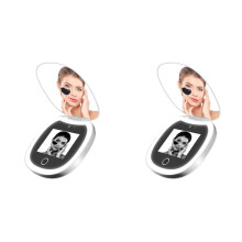 2pcs UV Mirror Sunscreen Testing Camera with Light 2X Magnification Travel Makeup 3.5in Pocket Size L Pocket Mirror
