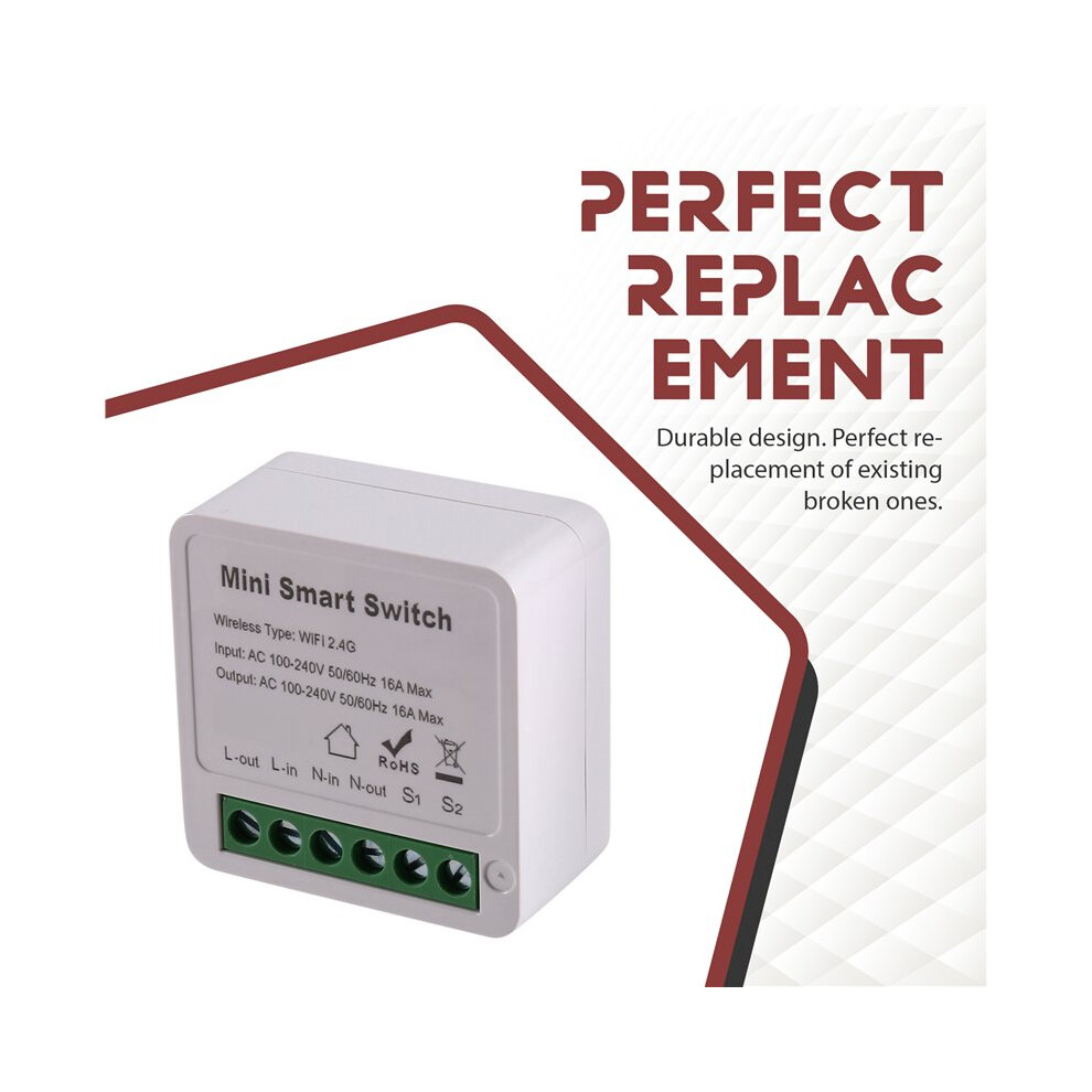 Tuya Wifi Module 16A Diy 2-Way Control Relay Breaker App Remote Voice Control Works For Alexa 4713787269220