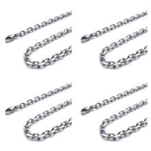 4X Jewelry Men'S Ladies Necklace, Stainless Steel Necklace, Silver Color - Width 3mm - Length 70cm
