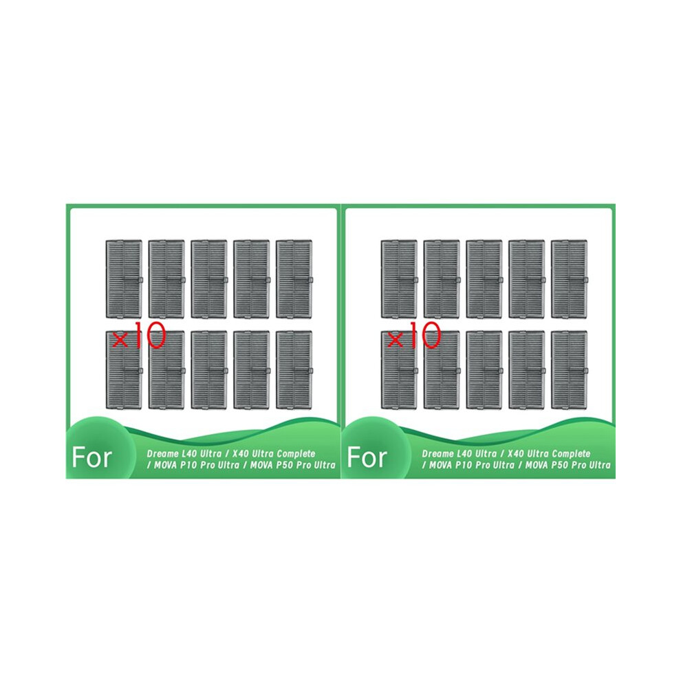 20 Pcs Filter For L40 Ultra / X40 Ultra Complete / Mova P10 Pro Ultra / Mova P50 Pro Ultra Robot Vacuum 4711071803051