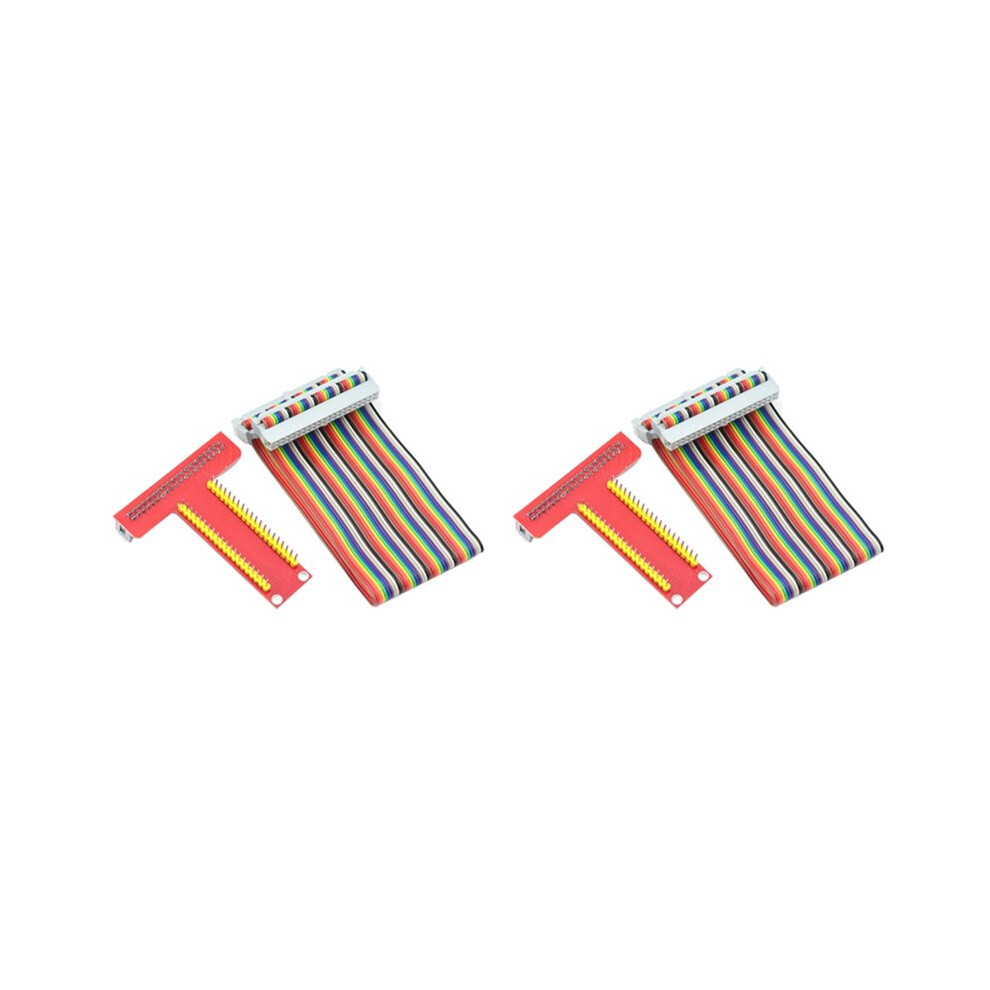 2X For Raspberry Pi Gpio T-Type Expansion Board+40Pin Color Cable 4B/3B+/Zero/W 4712005620331
