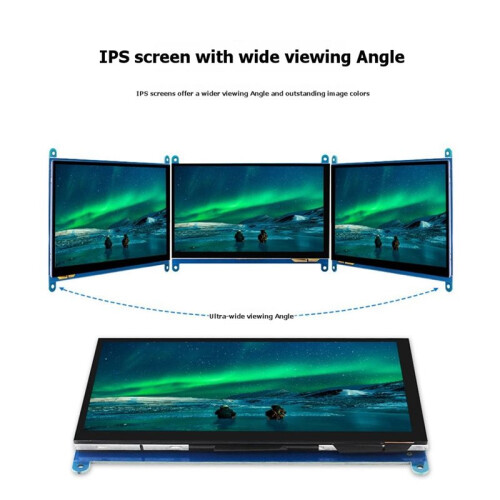 Monitor com Tela Sensível Ao Toque de 7 Polegadas, Resolução IPS (1024x600), Encaixe Perfeito e Interface  Compatível com para Raspberry Pi 5, 4, 1