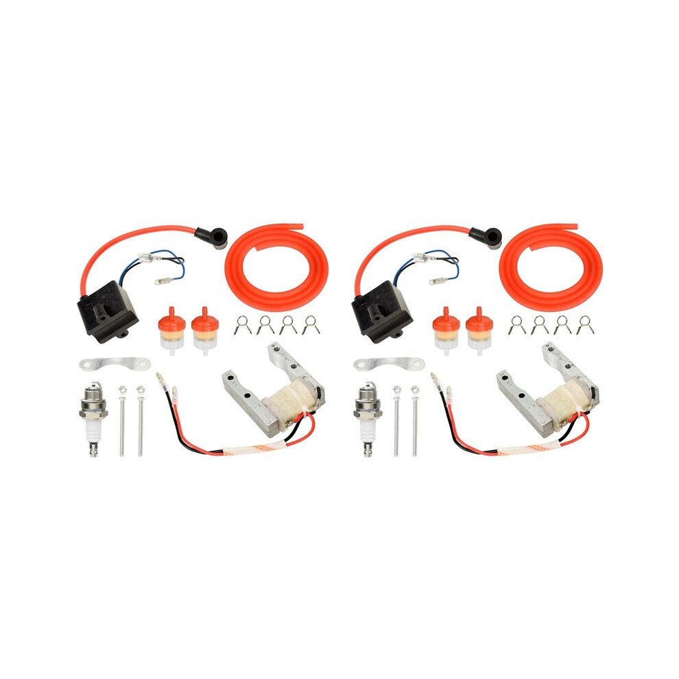 2X Motorized Bike Cdi Ignition Coil +Magneto Coil Kit For 2 Stroke 49Cc 50Cc 66Cc 80Cc 100Cc Engine Gas Bike 6033600625858