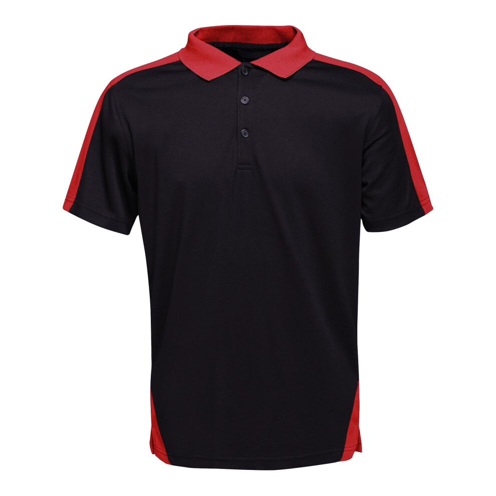 Regatta (3Xl, Black/Classic Red) Contrast Coolweave Pique Polo Shirt Black,Red