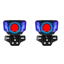 2X Luce Posteriore A LED Universale da 12 V per Moto, Luci di Segnalazione, Luce Posteriore A LED Integrata con Supporto per Targa
