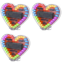 3X Heart Shaped RGB LED Flashing Light Module DIY Electronic Kit Water Lamp Soldering Project Practice