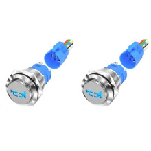 2pcs 16MM Horn Marine Horn Button 12V Waterproof Metal Air Horn Push Button for Auto Train Boat