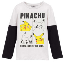 (11-12 Years, Grey) Pokemon Boys Pikachu Long-Sleeved Skater Top