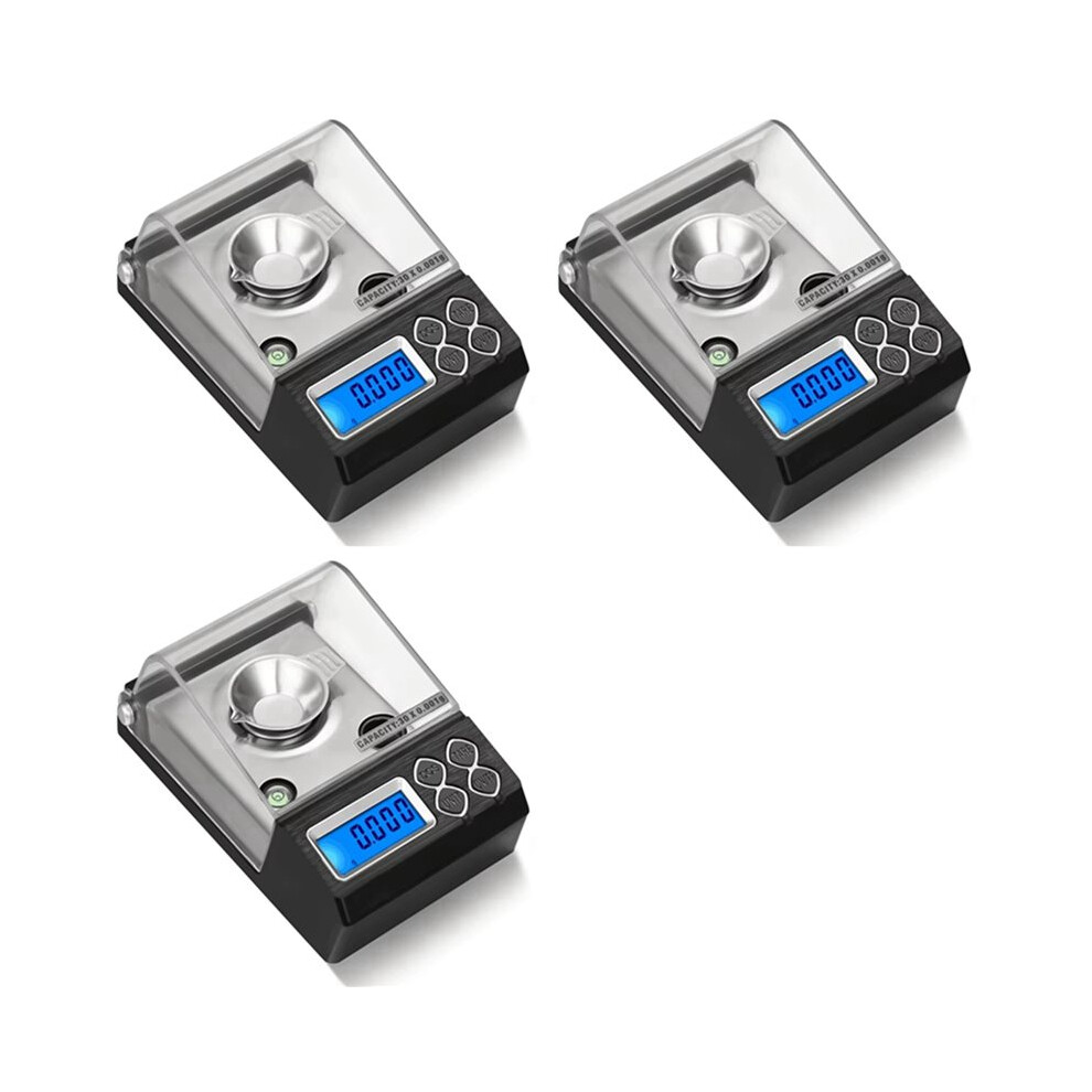 3X 50G 0.001G Precision Electronic Jewelry Scales Gold Germ Balance 0.001G Digital Counting Carat Milligram Scale 4712804143888