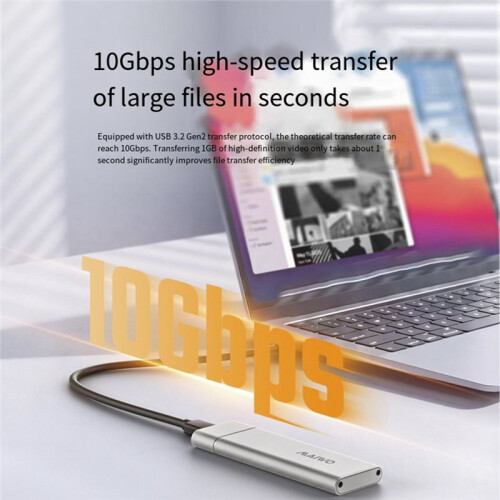 MAIWO CASE per SSD M.2 NVME, BOX ESTERNO per SSD con USB 3.1 GEN2 A 10 GBPS e USB C 2