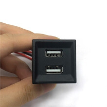 12V Dual USB Car Charger Adapter Socket for T5 Transporter 2003-2009 Phone Charger for ASR Dash Blank Red