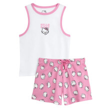 (S, Pink) Hello Kitty Womens/Ladies Character Pyjama Set