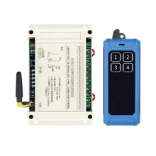 300M DC12V-48V 4-Kanal-Funkfernbedienung 30A Garagentorschalter Sender LED-Lichtschalter Relais+Empfänger 433MHz