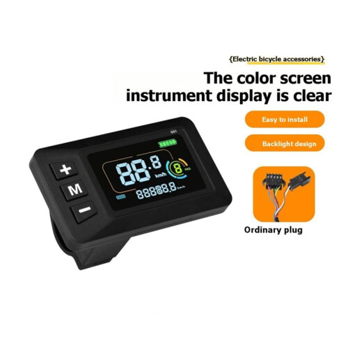 Visor LCD Colorido G51 de 24V, 36V e 48V com Conectores SM para Bicicletas e Scooters Elétricas 1