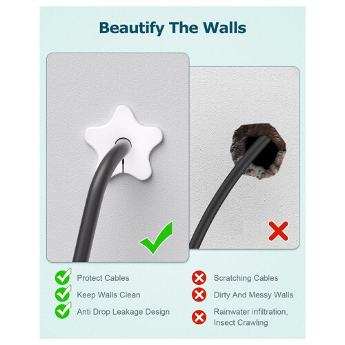 Kit de Passagem de Cabos para Starlink Wall Grommets de 5/8 Polegadas para Furos de 16 mm de Diâmetro, À Prova D'Água. A 2