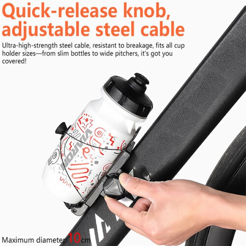 Self-Adjustable Wire Bracket with Quick Release Water Bottle Cage Quick Release Knob for Mountain Road Bikes 2