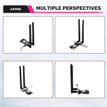 AC900 PCI-E WiFi Adapter Card WiFi6 900Mbps 2.4G/5G Bluetooth5.4 Wireless Network Card+8dB Antenna for Win 10 11