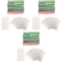 3Sets Duurzame Lollystick Sets Met Traktatiezakjes Voor Kinderfeestje