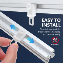 50pcs Curtain Track Rollers,Metal Curtain Gliders for Curtain Rods, Quiet Glide Rollers for Curtain Trac,Easy to Instal