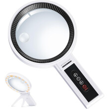Magnifying Glass with Light and Stand 5.3-Inch Magnifying Glass Adjustable Brightness Handheld and Stand Magnifier