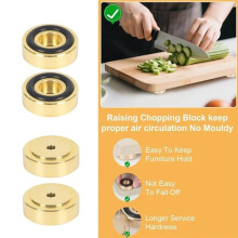 4pcs Brass Gold Chopping Board Feet with Non-Slip Pads Audio Height Increasing and Shock-Absorbing Foot Pad