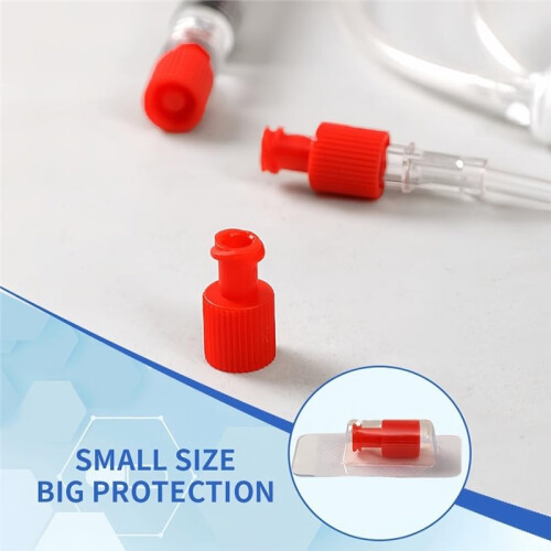100pcs Luer Stopper Red Closing ConesSterile Cap Dual Function Luer Lock Caps for Male/Female Connectors Syringes Tips 1