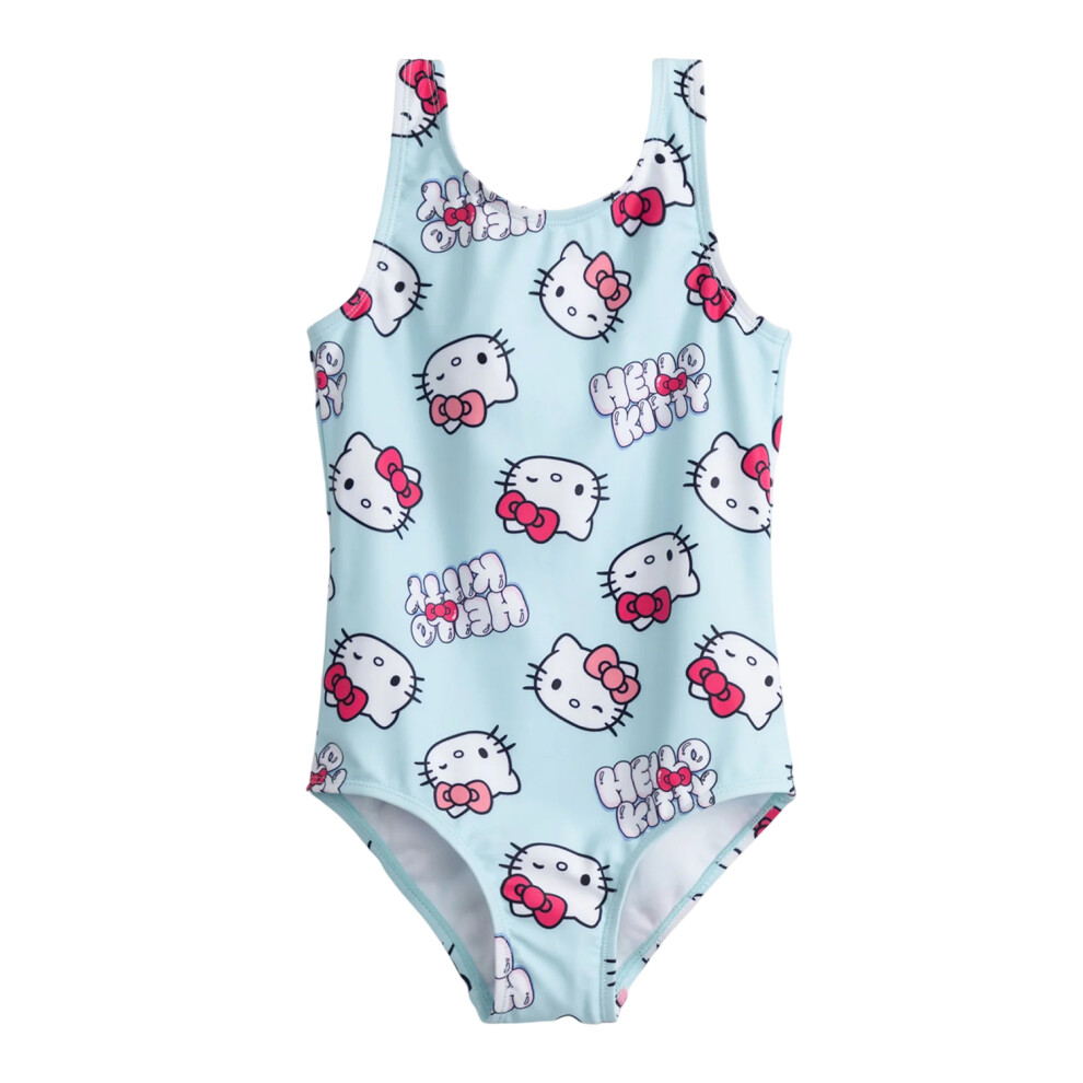 Hello Kitty (3-4 Years, Blue) Girls Character One Piece Swimsuit