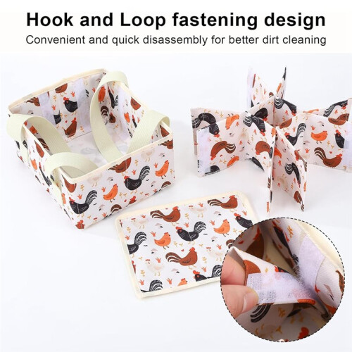 Removable Egg Collecting Basket, Egg Basket for Gathering Eggs with 9 Pouches, Foldable Canvas Egg Holder, Collector Egg 1